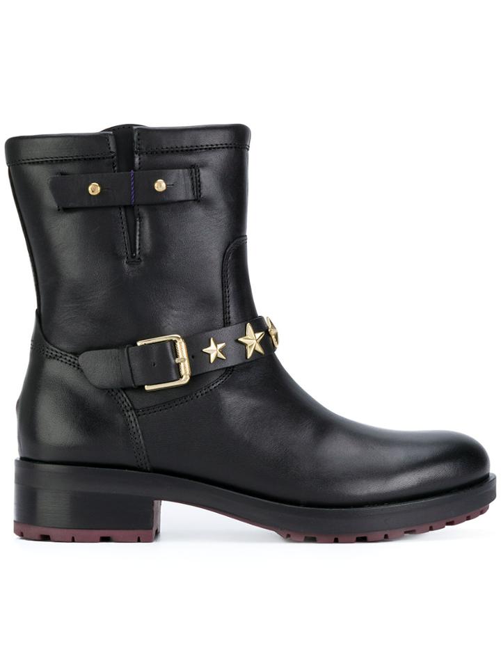 Tommy Hilfiger Star Strap Ankle Boots - Black