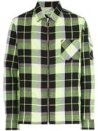 Off-white Checked Zip Front Shirt - Multicolour