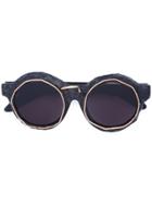 Kuboraum Trendy Round Sunglasses - Metallic