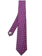 Canali Polka Dot Embroidered Tie - Pink