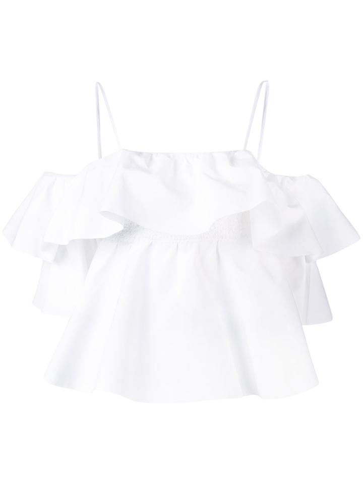 Msgm Ruffle Top - White