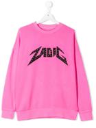 Zadig & Voltaire Kids Teen Logo Print Sweatshirt - Pink