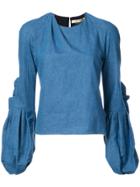 Hellessy Sage Butterfly Sleeve Blouse - Blue