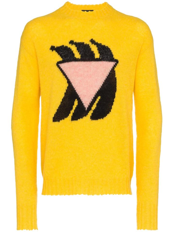 Prada Long Sleeve Banana Knit Sweater - Yellow & Orange