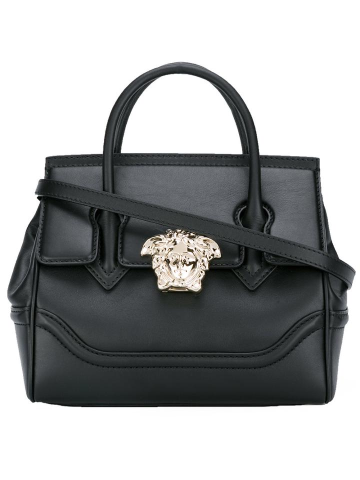 Versace Palazzo Empire Tote, Women's, Black, Lamb Skin