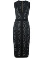 Balmain Leopard Pattern Midi Dress - Black