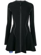 Mugler Contrast Stitching Mini Dress - Black