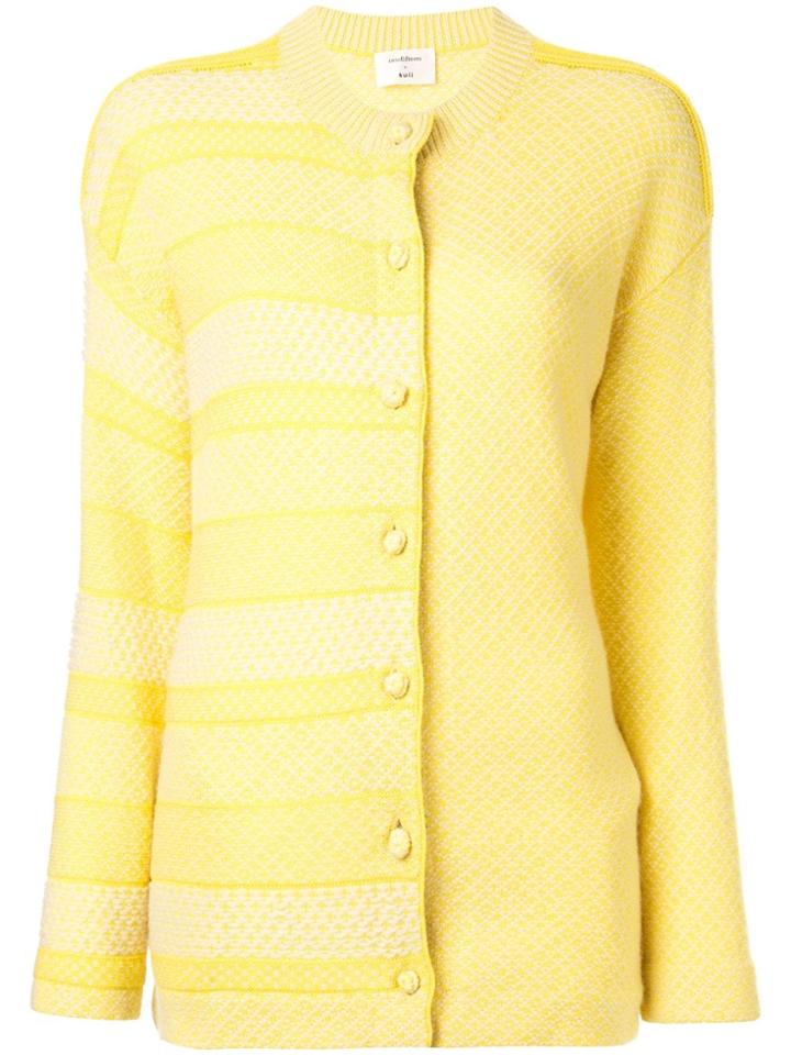 Onefifteen Panelled Stripe Cardigan - Yellow