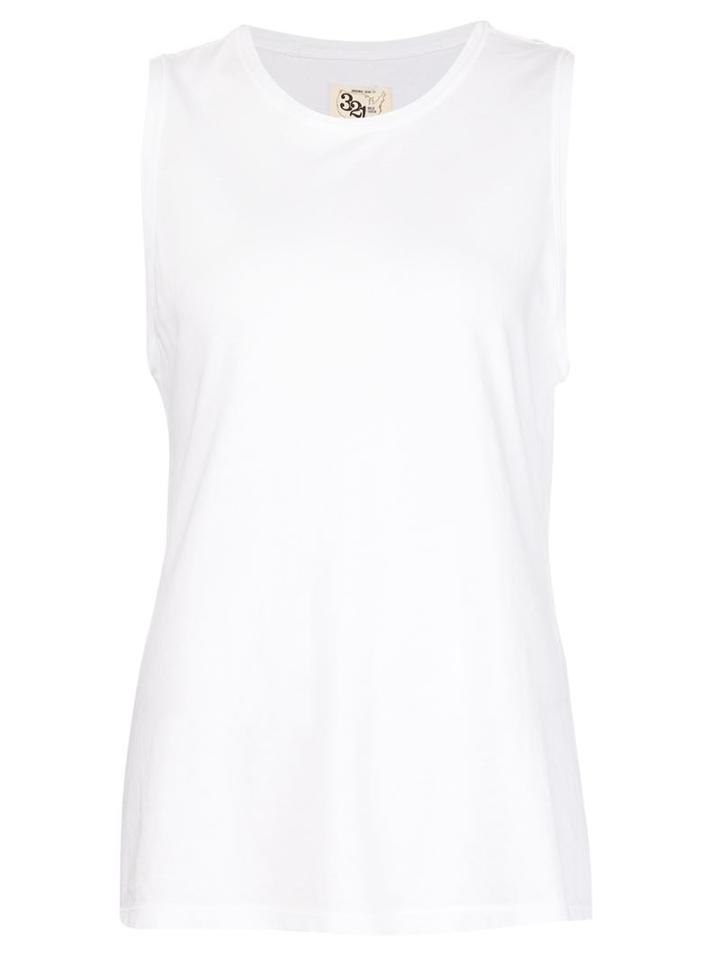 321 Muscle Sleeveless T-shirt, Women's, Size: L, White, Cotton