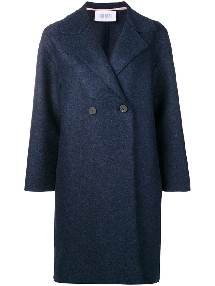 Harris Wharf London Double Breasted Peacoat - Blue