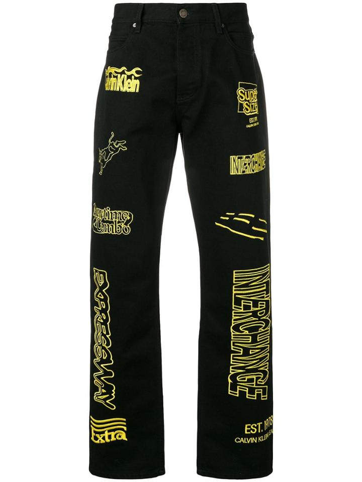 Calvin Klein Jeans Est. 1978 Printed Logo Jeans - Black