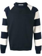 Andrea Pompilio Striped Sleeves Jumper, Men's, Size: 48, Black, Cotton