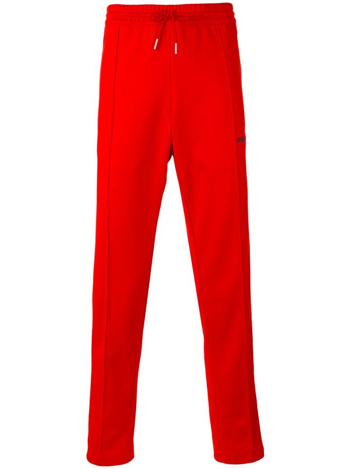 Adidas - Block Track Pants - Men - Cotton/polyester - M, Red, Cotton/polyester