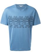 Stella Mccartney Cats Print T-shirt, Men's, Size: Xs, Blue, Cotton