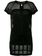 Chanel Pre-owned Mesh Panel Mini Dress - Black