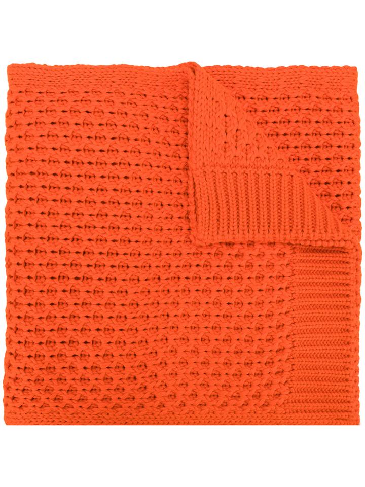 Calvin Klein 205w39nyc Textured Knit Scarf - Yellow & Orange