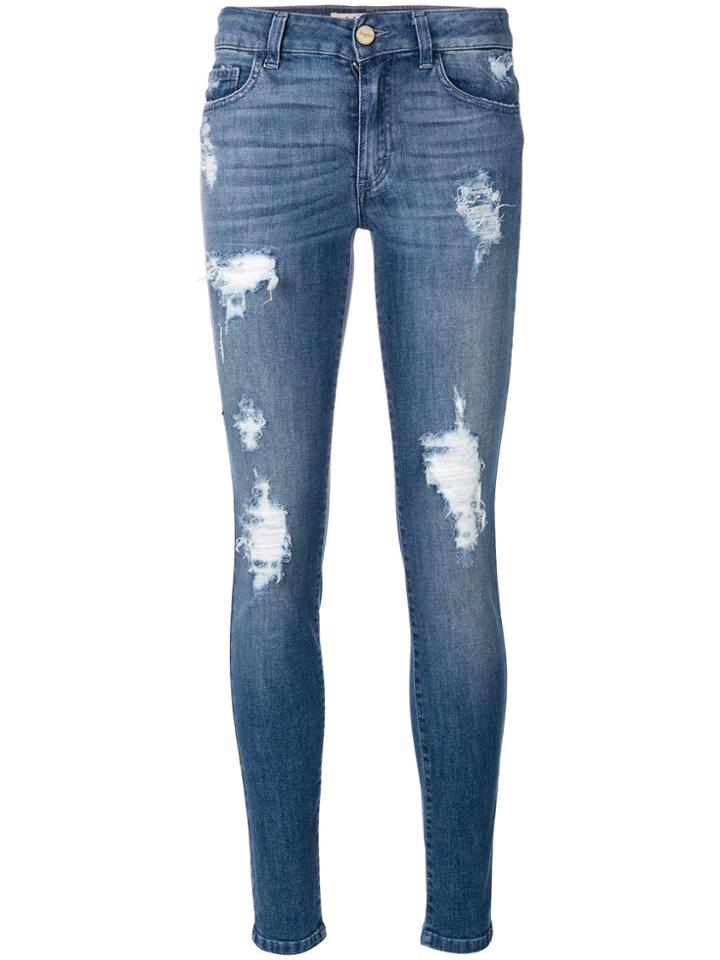 Blugirl Distressed Skinny Jeans - Blue