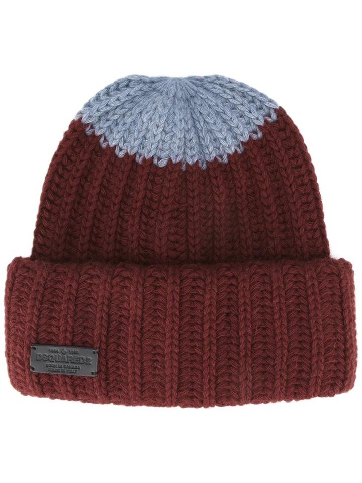 Dsquared2 Ribbed Colour Block Beanie
