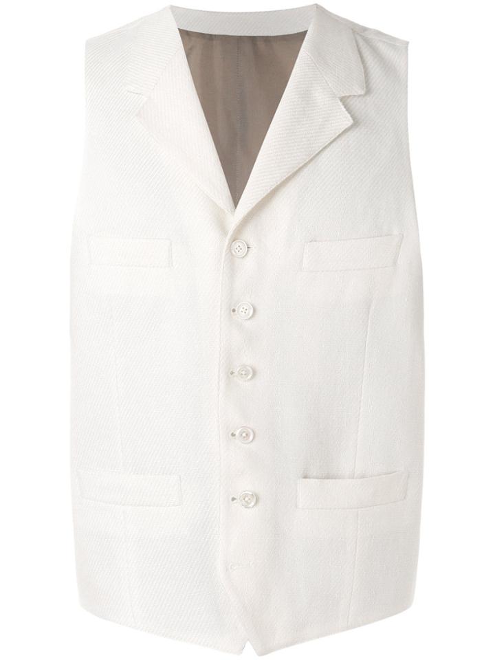 Caruso Single-breasted Waistcoat - Nude & Neutrals