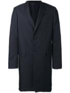 Single Breasted Coat - Men - Silk/cupro - 50, Blue, Silk/cupro, Calvin Klein Collection