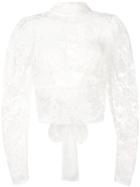 Magda Butrym Floral Lace Detail Top - White