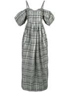 Rosie Assoulin Off-shoulder Check Gown - Grey