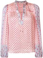 Ulla Johnson Floral-embroidered Sheer Blouse - Pink & Purple