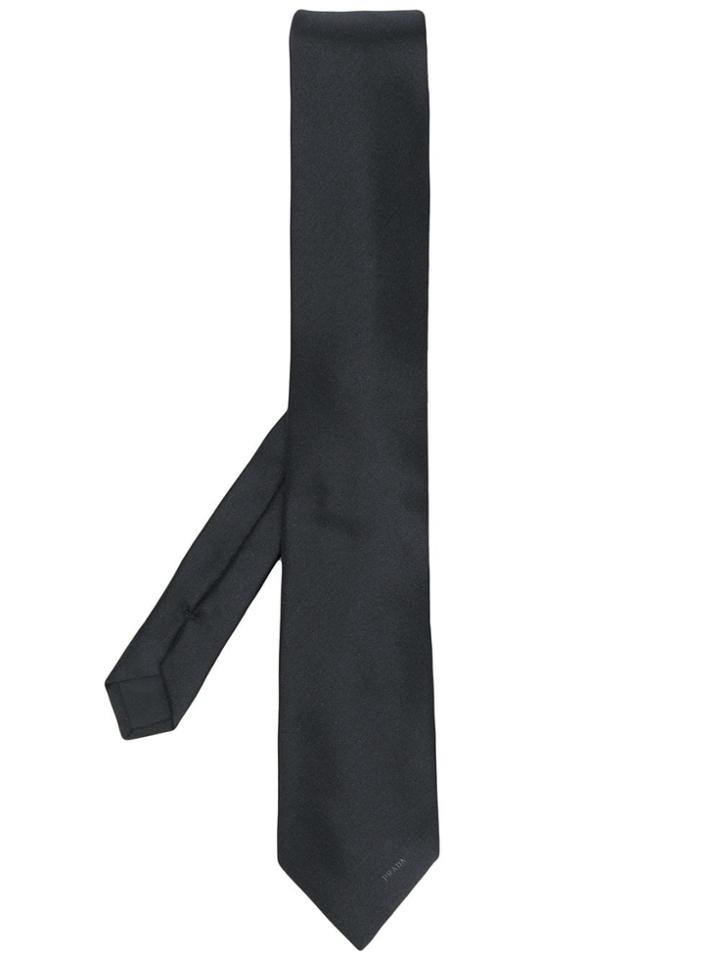 Prada Classic Logo Tie - Black