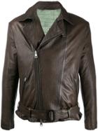 Etro Belted Leather Jacket - Brown