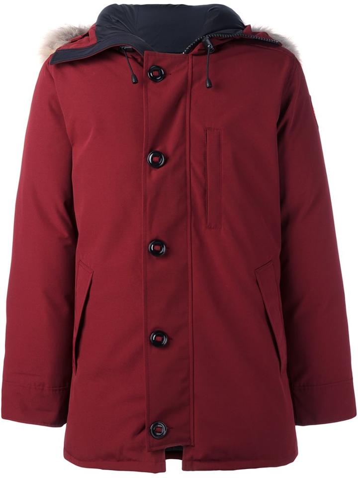 Canada Goose 'chateau' Jacket, Men's, Size: Xl, Red, Cotton/feather Down/nylon/coyote Fur