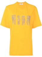 Msgm Chain Embellished Logo T-shirt - Yellow