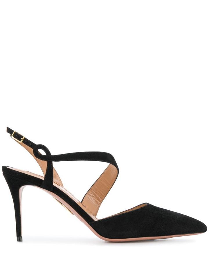 Aquazzura Pointed Toe Wrap-around Pumps - Black