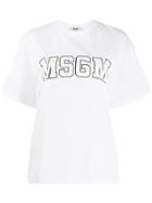 Msgm College Logo Printed T-shirt - White