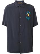 Nuur Embroidered Figure Shirt, Men's, Size: 50, Blue, Viscose
