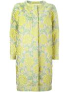 Ermanno Scervino Floral Brocade Coat, Women's, Size: 40, Pink/purple, Polyester/silk/polyamide