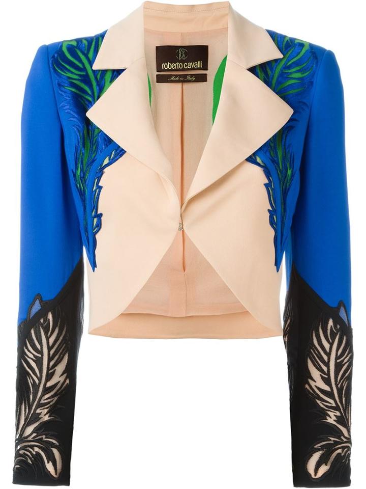 Roberto Cavalli Embroidered Cropped Jacket