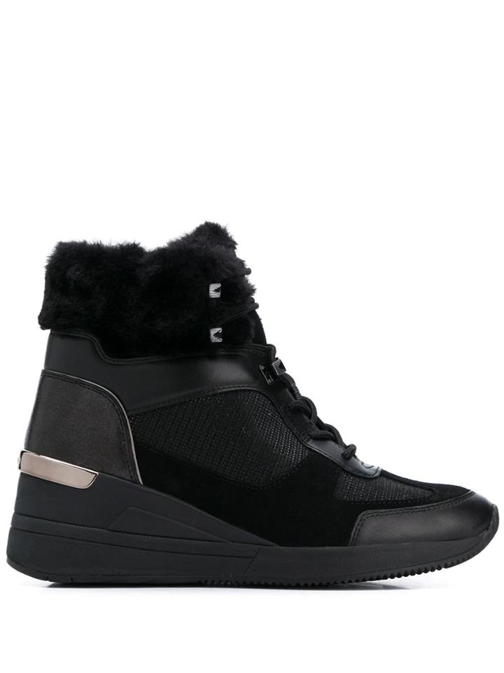 Michael Michael Kors Suede Panel Boots - Black