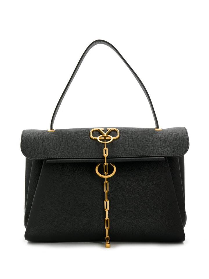 Valentino Valentino Garavani V-chain Shoulder Bag - Black