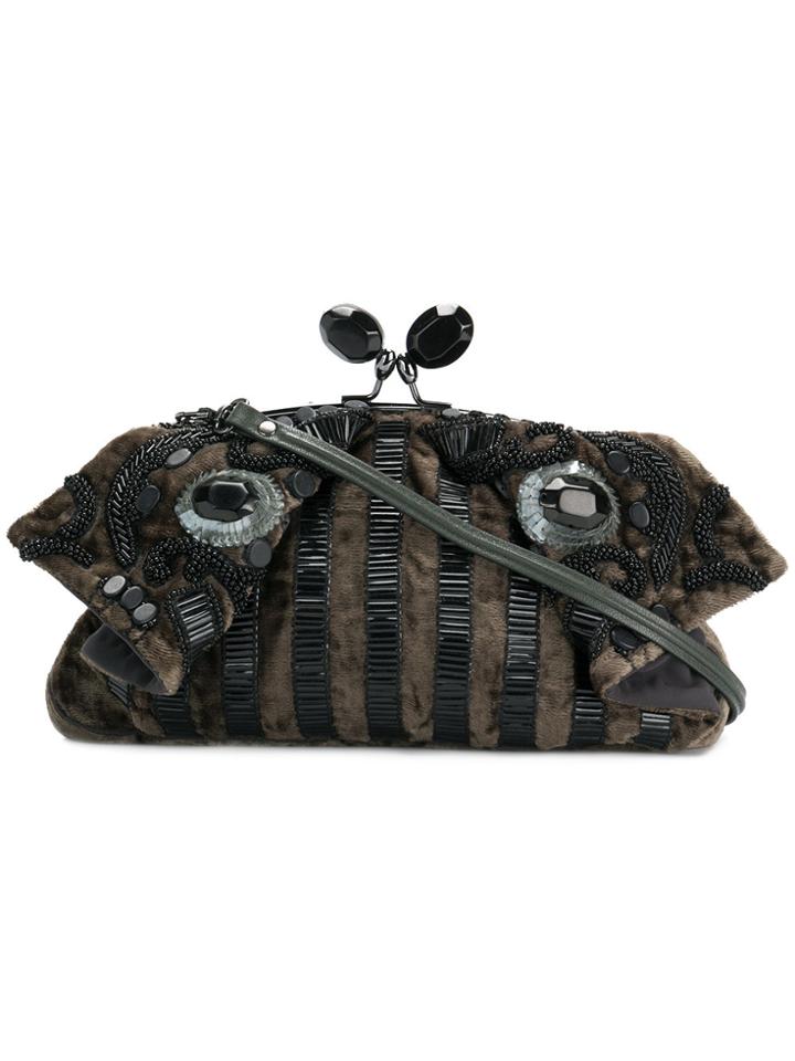Jamin Puech Embellished Folded Clutch Bag - Grey