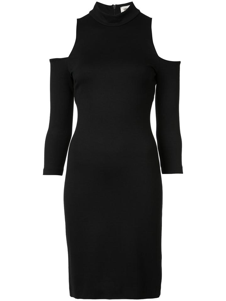 L'agence Cut-out Shoulders Turtleneck Dress, Women's, Size: Medium, Black, Polyester/spandex/elastane/viscose