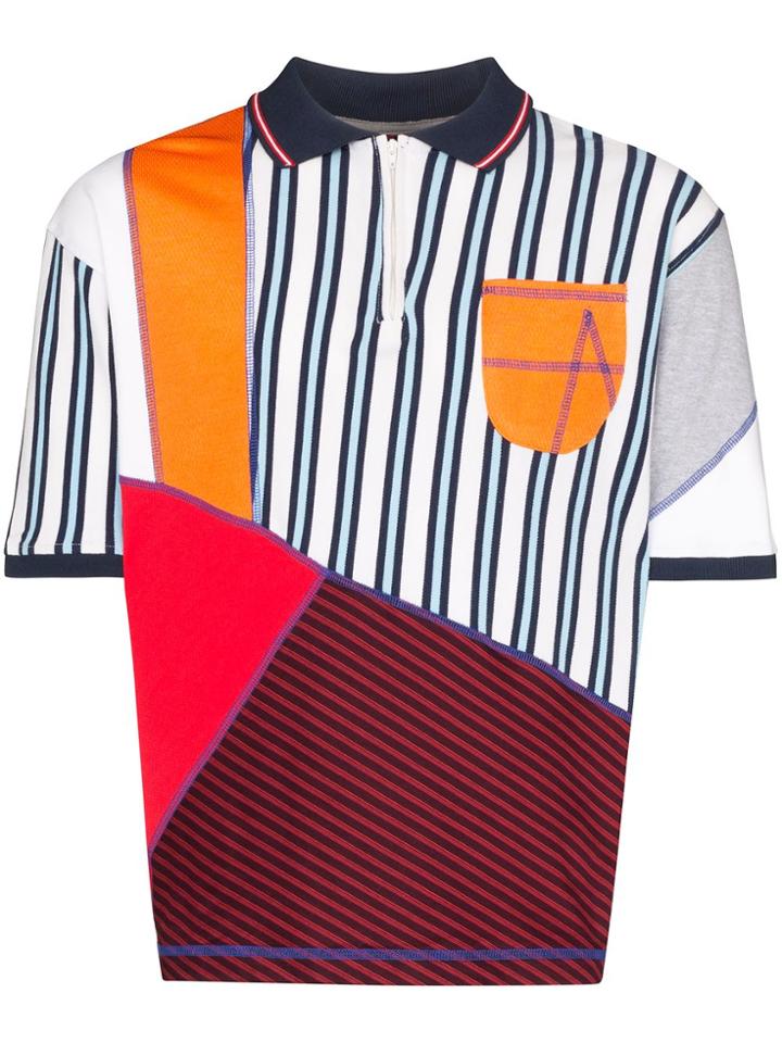 Ahluwalia Fitzroy Mixed Print Polo Shirt - Blue