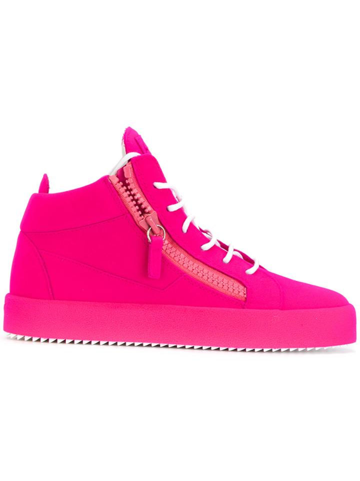 Giuseppe Zanotti Design The Unfinished Hi-top Sneakers - Pink & Purple
