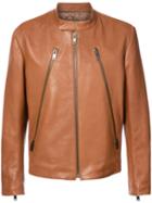Maison Margiela - Zip Front Jacket - Men - Leather/viscose - 50, Brown, Leather/viscose