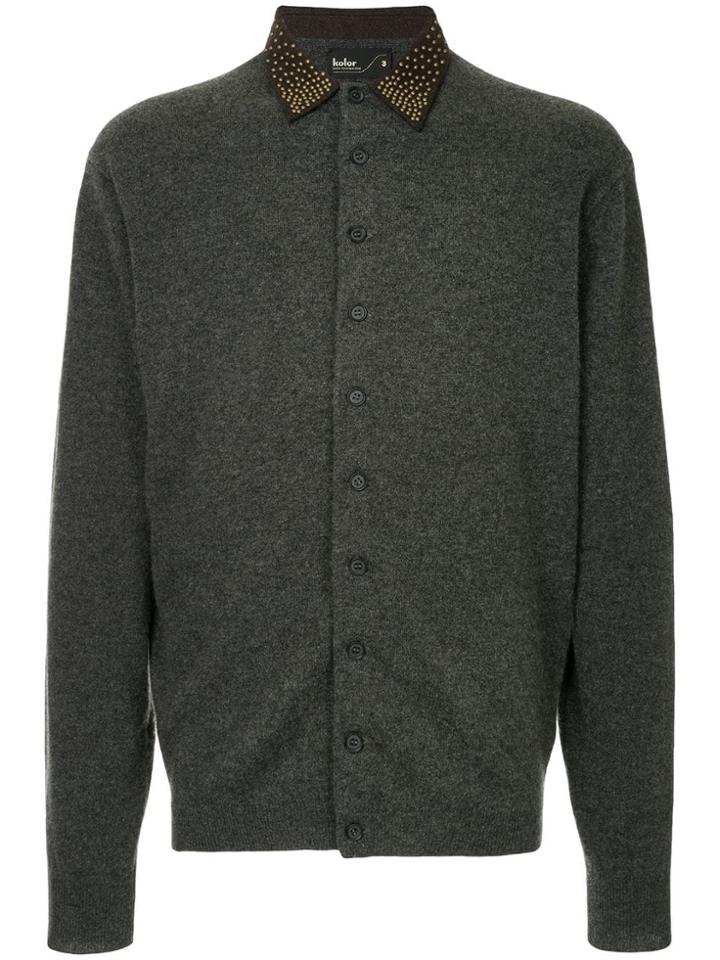 Kolor Embellished Collar Cardigan - Grey