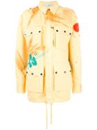 Faith Connexion Hand-painted Abstract Mid Coat - Yellow & Orange
