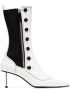 Alexander Mcqueen Amcq 65 Lthr 2tone Ptoe Bt Bttns - White