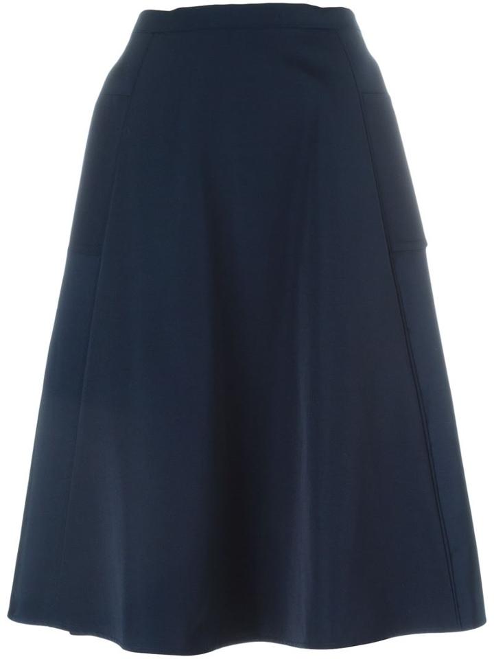 Lanvin Classic A-line Skirt, Women's, Size: 40, Blue, Cotton/polyester