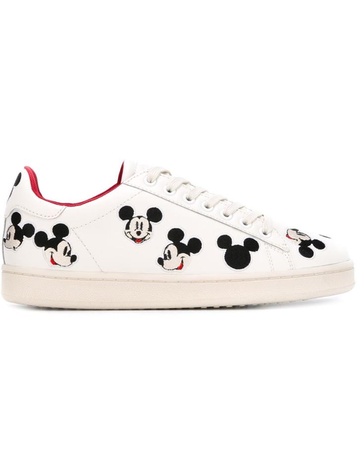 Moa Master Of Arts 'rosso' Embroidered Sneakers - White