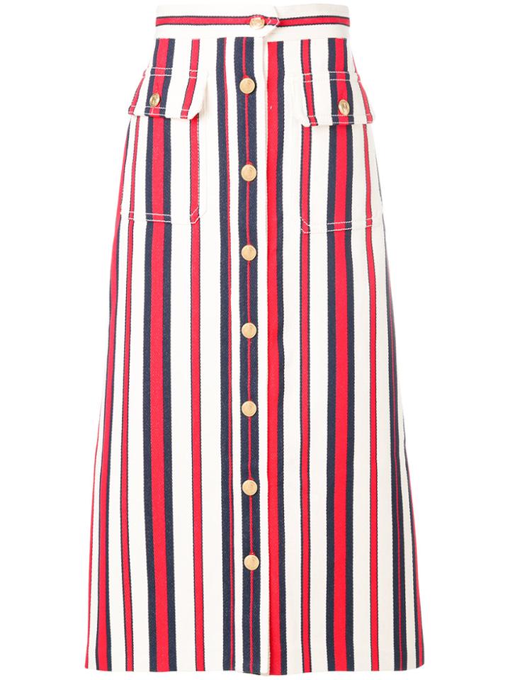 Gucci Striped Denim Long Skirt - Multicolour
