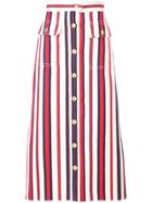 Gucci Striped Denim Long Skirt - Multicolour